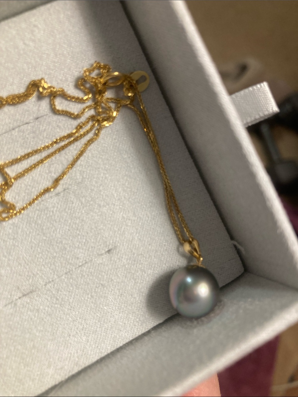 10mm Tahitian pearl 18k gold